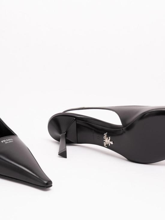 26FW 프라다 브러시드 가죽 슬링백 펌프스 1I673O055F075F0002 BLACK - PRADA