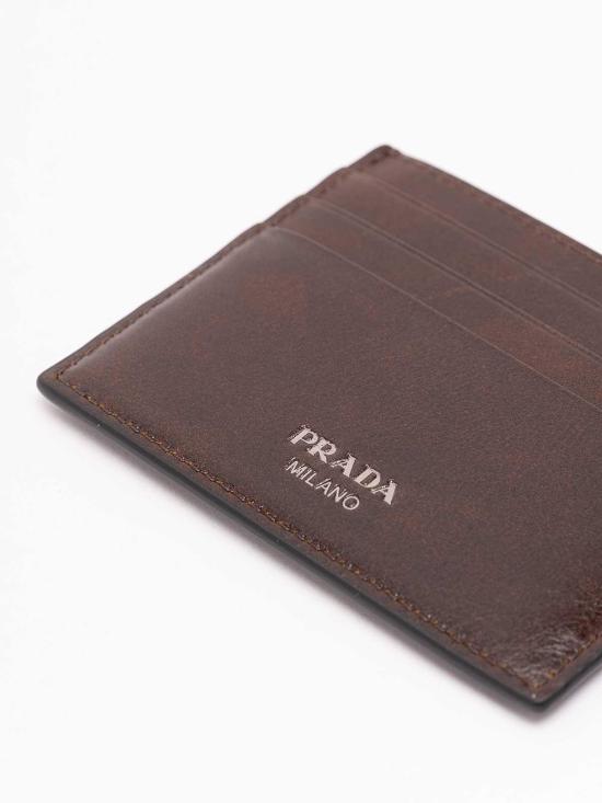 26FW 프라다 앤티크 레더 가죽 카드 지갑 2MC0252ZQ6F0324 Brown - PRADA