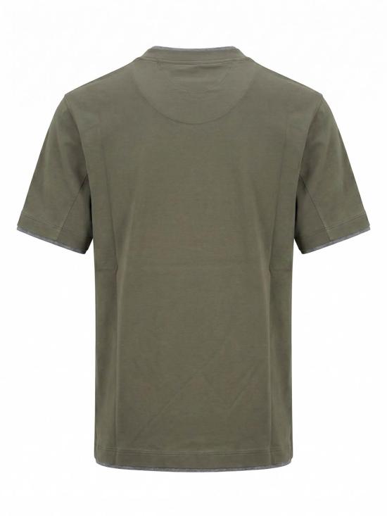 26FW 브루넬로 쿠치넬리 자수 로고 티셔츠 M0B137427CAE09 Dark Green - BRUNELLO CUCINELLI