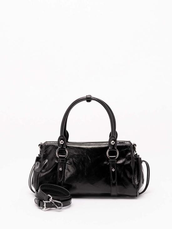 26FW 미우미우 글로시 레더 핸드백 5BA3332A44VOOOF0002 BLACK - MIU MIU