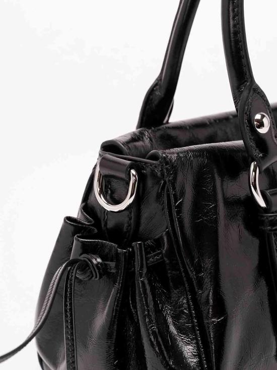 26FW 미우미우 글로시 레더 핸드백 5BA3332A44VOOOF0002 BLACK - MIU MIU