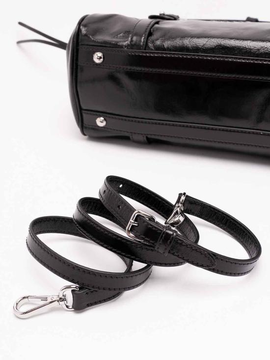 26FW 미우미우 글로시 레더 핸드백 5BA3332A44VOOOF0002 BLACK - MIU MIU