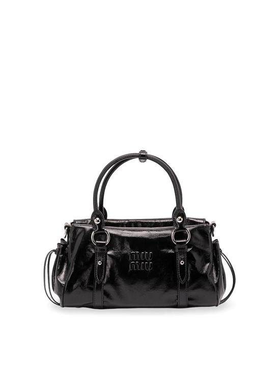26FW 미우미우 글로시 레더 핸드백 5BA3332A44VOOOF0002 BLACK