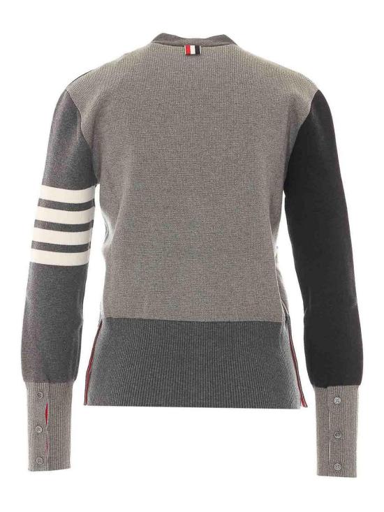 26FW 톰브라운 펀믹스 밀라노 스티치 4바 코튼 가디건 FKC207F00219982 GREY - THOM BROWNE