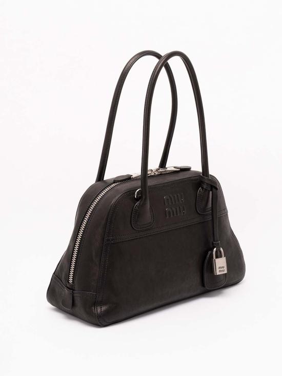 26FW 미우미우 비방 가죽 백 토트백 5BB1992BBLVOOOF0002 BLACK - MIU MIU