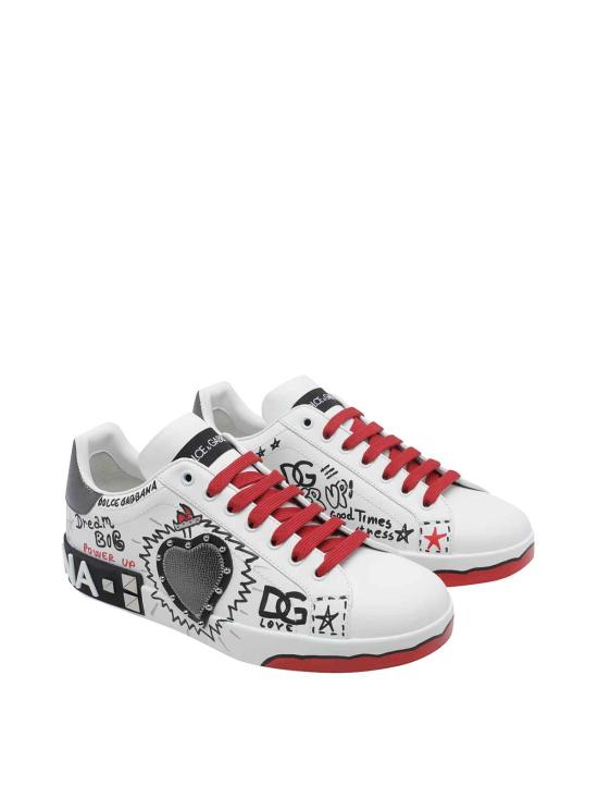 26FW 돌체앤가바나 포르토피노 카프스킨 스니커즈 CS2466A0986HS6GJ WHITE - DOLCE & GABBANA