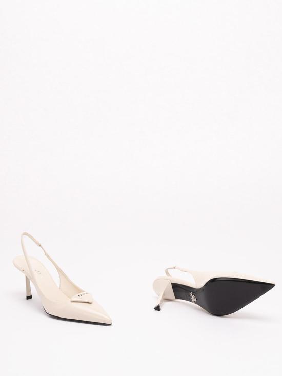 26FW 프라다 레더 슬링백 펌프 1I901M3A9SFDD75F0304 CREAM - PRADA