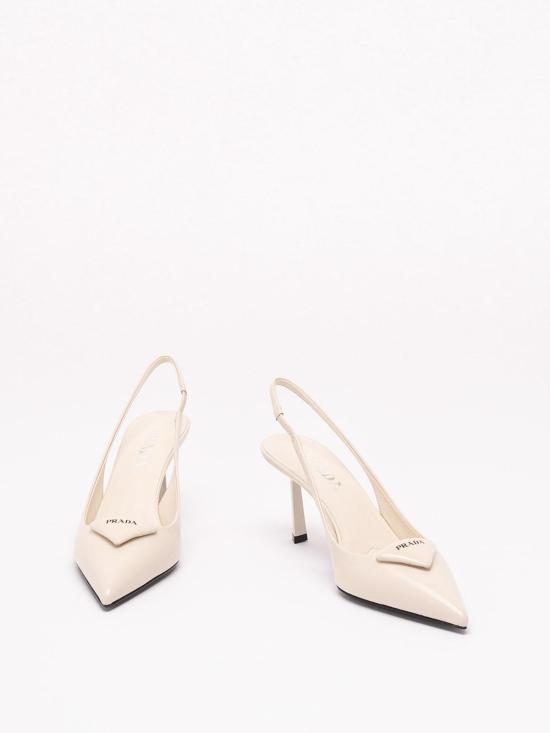 26FW 프라다 레더 슬링백 펌프 1I901M3A9SFDD75F0304 CREAM - PRADA