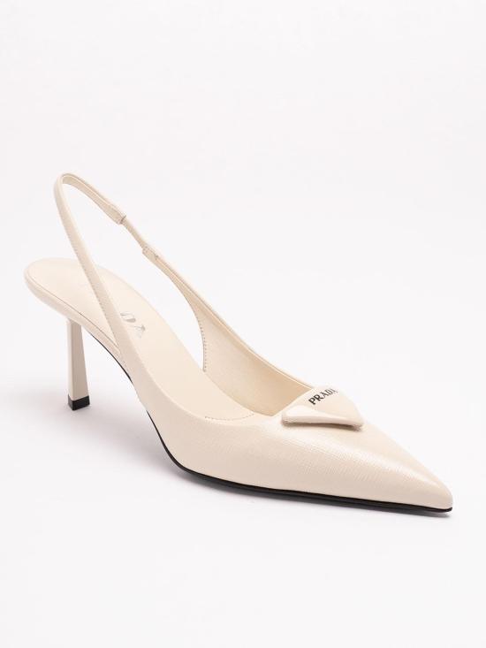 26FW 프라다 레더 슬링백 펌프 1I901M3A9SFDD75F0304 CREAM - PRADA