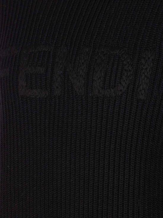 26SS 펜디 맥시 로고 자수 울 리브 니트 스웨터 FZX091AW0CF0QA1 Black - FENDI