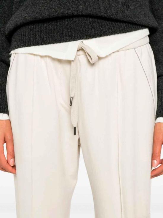 26FW 브루넬로 쿠치넬리 트레이닝/조거 팬츠 MH827FB799C9815 WHITE - BRUNELLO CUCINELLI