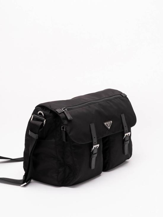 26FW 프라다 리나일론 카프스킨 가죽 메신저백 2VD0722C26VDMOF0002 Black - PRADA