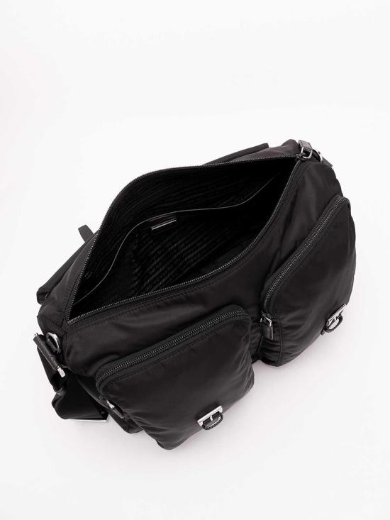 26FW 프라다 리나일론 카프스킨 가죽 메신저백 2VD0722C26VDMOF0002 Black - PRADA
