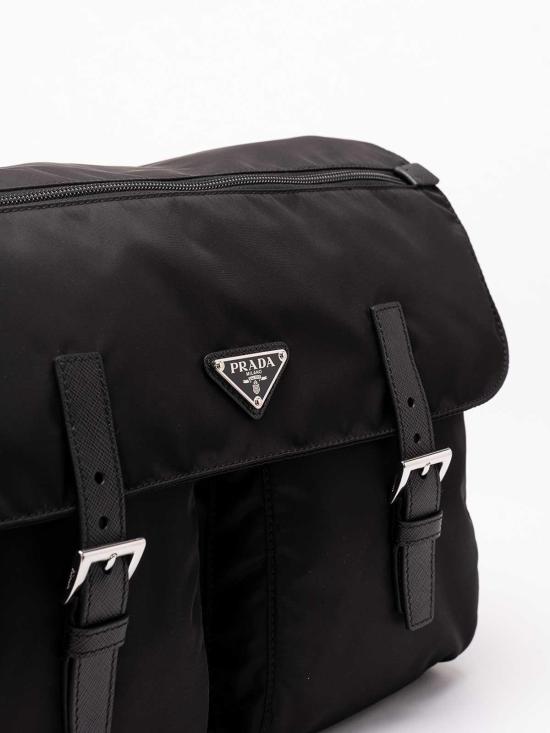26FW 프라다 리나일론 카프스킨 가죽 메신저백 2VD0722C26VDMOF0002 Black - PRADA