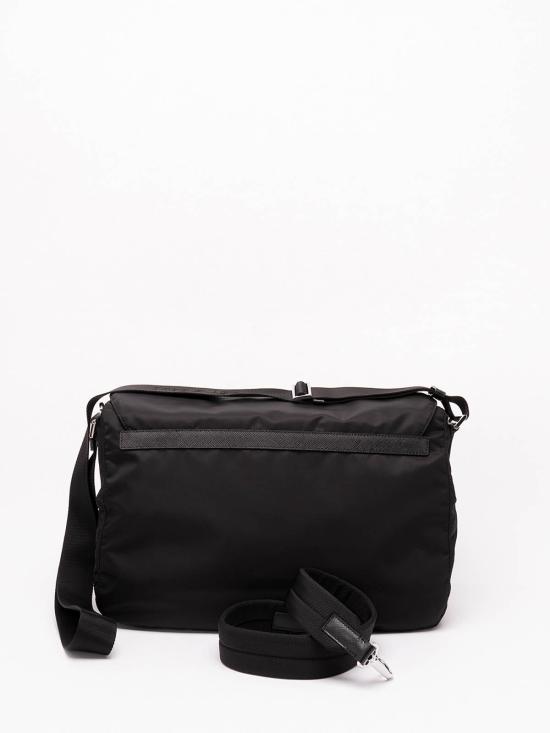 26FW 프라다 리나일론 카프스킨 가죽 메신저백 2VD0722C26VDMOF0002 Black - PRADA
