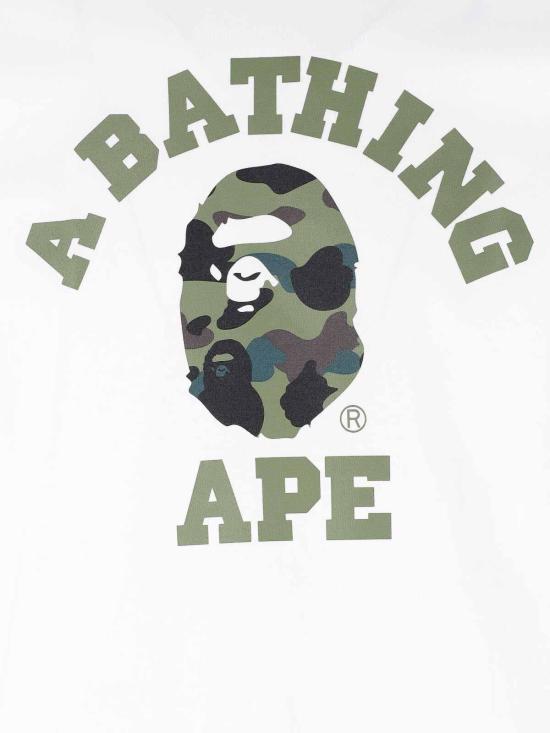 26SS 베이프 반팔 티셔츠 001TEM301013MWHITEXGREEN - BAPE