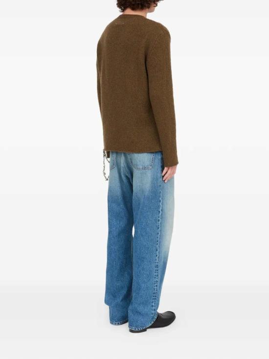 26FW MM6 메종마르지엘라 스웨터 SH0HL0049M13283 727S KHAKI BLACK PRINT - MM6 MAISON MARGIELA