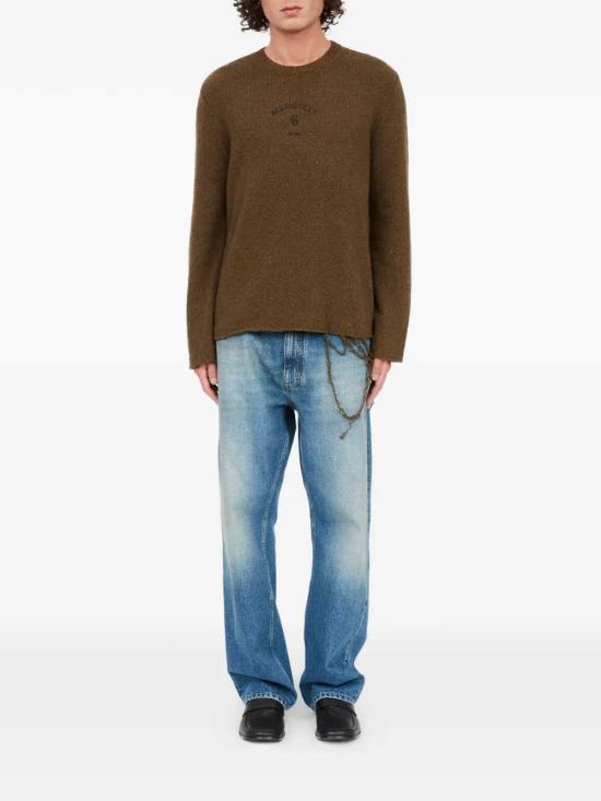 26FW MM6 메종마르지엘라 스웨터 SH0HL0049M13283 727S KHAKI BLACK PRINT - MM6 MAISON MARGIELA