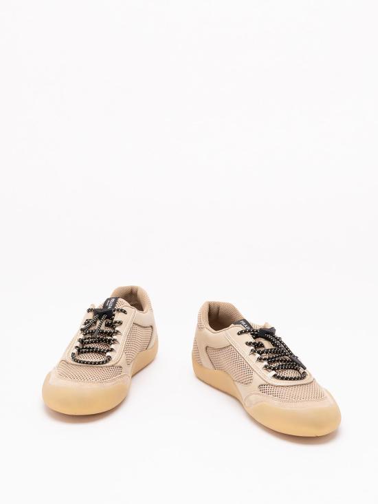 26FW 프라다 스피드락 레더 앤 메쉬 패브릭 스니커즈 2EE4683ZM0FG000F0F24 DARK BEIGE - PRADA