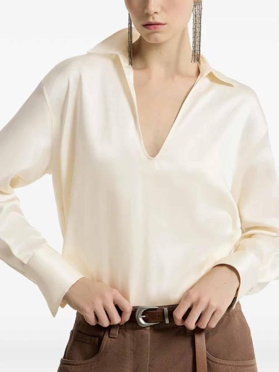 26FW 브루넬로 쿠치넬리 블라우스 MB179B1D05C7925 White - BRUNELLO CUCINELLI