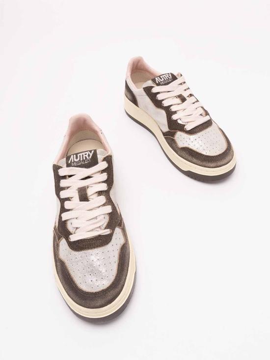 26FW 오트리 메달리스트 로우 레더 스니커즈 AULWYB02 SILVER - AUTRY