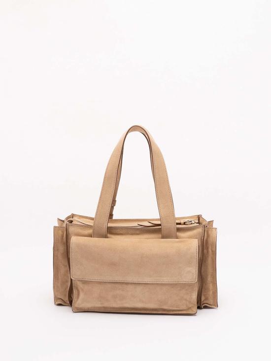 26FW 미우미우 유틸리테 스웨이드 탑 핸들 백 5BG3352CSSVPOOF0379 BEIGE - MIU MIU