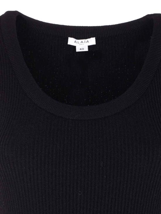 26SS 알라이아 민소매 티셔츠 AA9B0353K017A995 Black - ALAIA