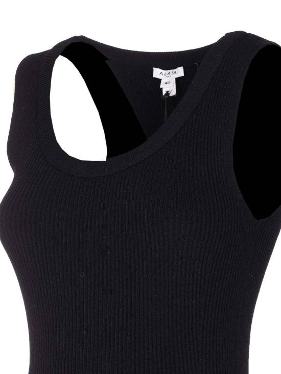 26SS 알라이아 민소매 티셔츠 AA9B0353K017A995 Black - ALAIA