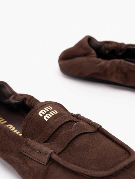 26FW 미우미우 루슈 나파 레더 로퍼 5D341E008FD005F0003 DARK BROWN - MIU MIU