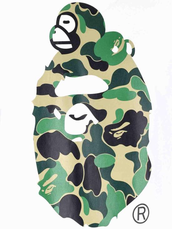 26SS 베이프 반팔 티셔츠 002TEM301003MWHITEXGREEN - BAPE