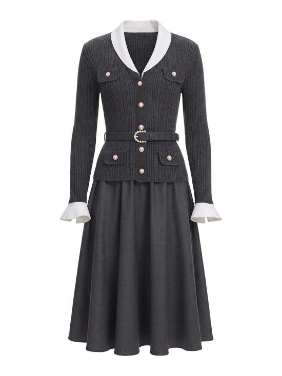 26FW 셀프 포트레이트 미디 스커트 PF26131M Grey