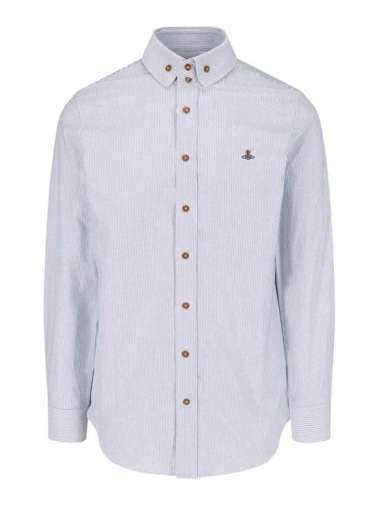 26FW 비비안웨스트우드 크랄 자카드 긴팔 셔츠 24010005W01JMA201 Light Blue