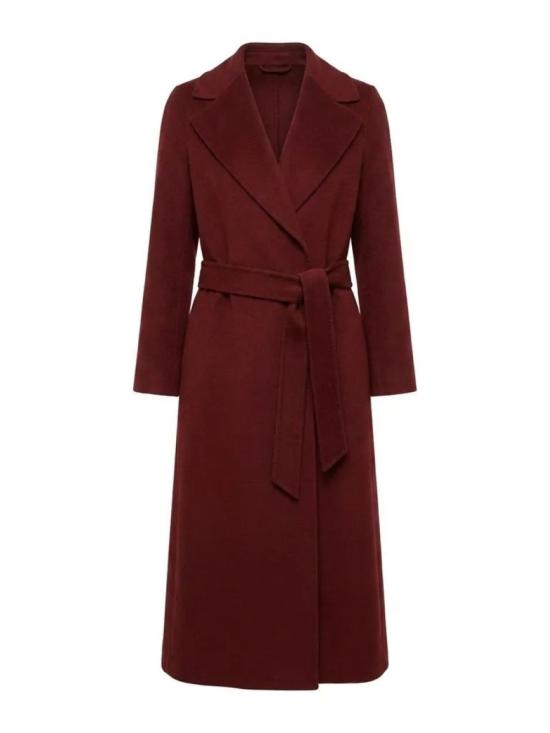 26FW 에스막스마라 폴도 울 드랩 랩 코트 POLDO014 Bordeaux
