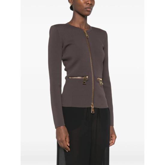 26FW 엘리자베타프랜치 가디건 MK68B66E2 EV9 BROWN - ELISABETTA FRANCHI