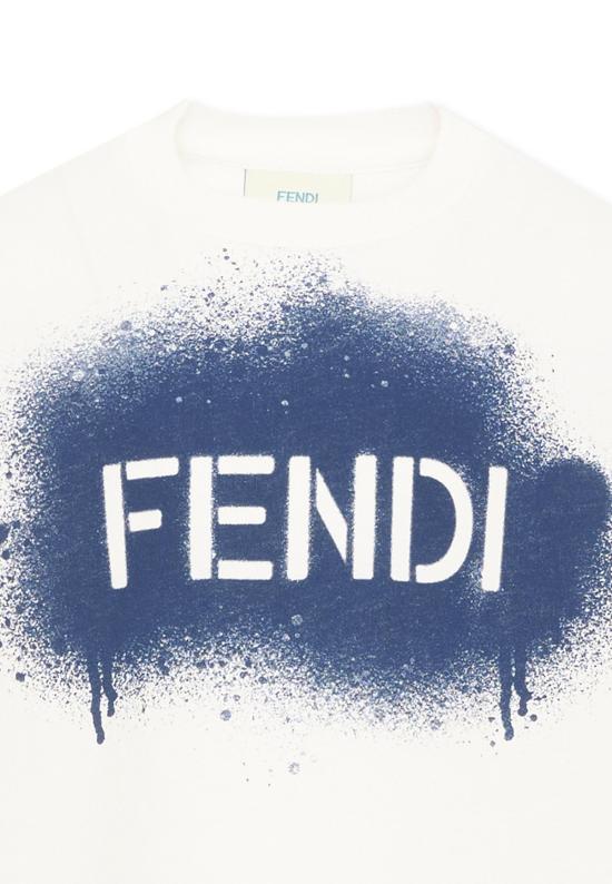 26FW [키즈] 펜디 티셔츠 JUI212 AY8D F1PEY IVORY - FENDI