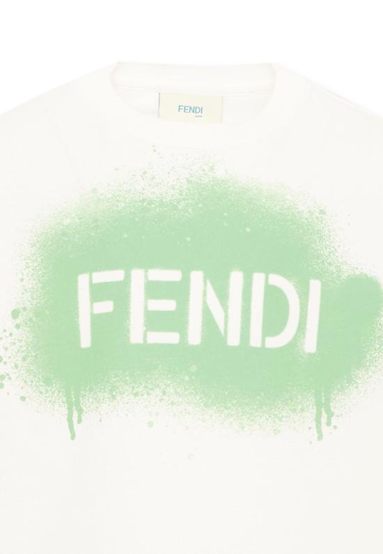 26FW [키즈] 펜디 티셔츠 JUI212 AY8D F1X7R IVORY - FENDI