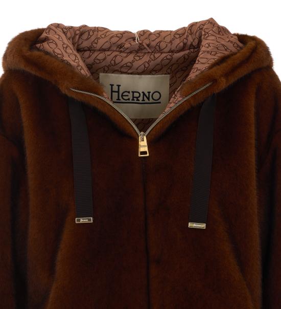 26FW 에르노 멜란지 얼터너티브 밍크 퍼 보머 자켓 GI000318D 127398800 Brown - HERNO