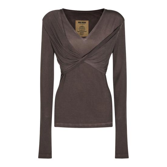 26FW 우마 왕 긴팔 티셔츠 UP1035 UW600 BROWN - UMA WANG