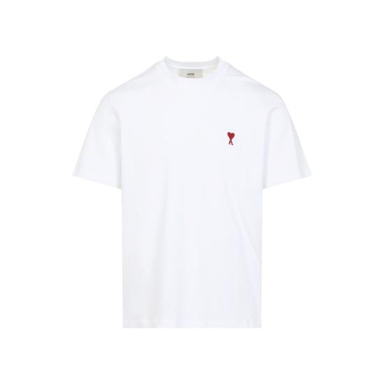 26FW 아미 스몰 하트 로고 티셔츠 BFUTS035 724 100 WHITE - AMI