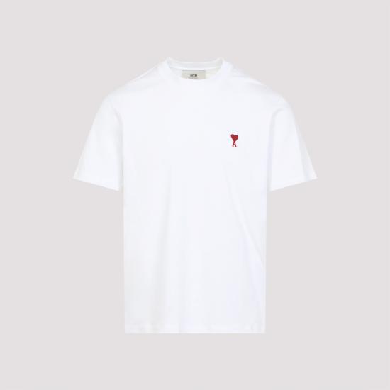 26FW 아미 스몰 하트 로고 티셔츠 BFUTS035 724 100 WHITE - AMI