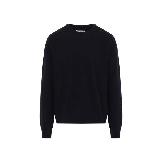 26FW 마르지엘라 버진 울 크루넥 스웨터 S50HL0070 M13303 511F NAVY DARK GREY - MAISON MARGIELA