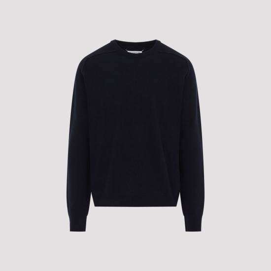 26FW 마르지엘라 버진 울 크루넥 스웨터 S50HL0070 M13303 511F NAVY DARK GREY