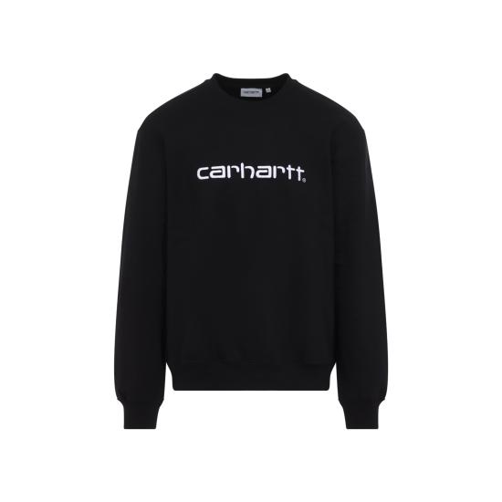 26FW 칼하트 WIP 로고 스웨트셔츠 I0305460D2XX BLACK WHITE - CARHARTT WIP