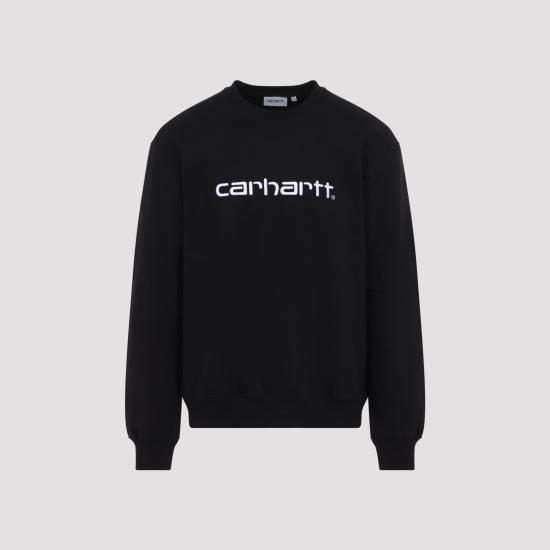 26FW 칼하트 WIP 로고 스웨트셔츠 I0305460D2XX BLACK WHITE