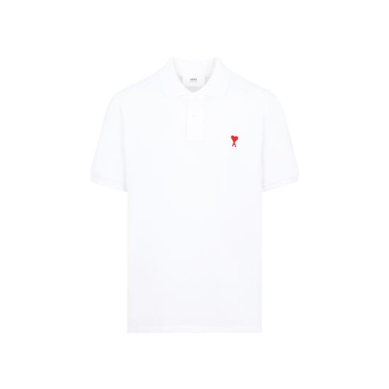 26FW 아미 스몰 하트 로고 폴로 셔츠 BFUPL001 760 100 WHITE - AMI