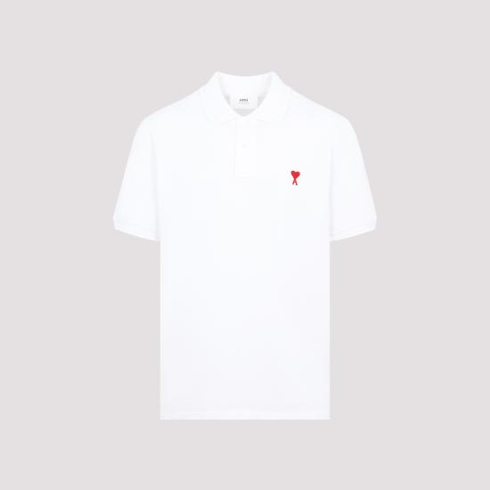 26FW 아미 스몰 하트 로고 폴로 셔츠 BFUPL001 760 100 WHITE - AMI