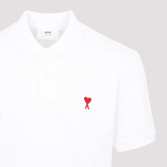 26FW 아미 스몰 하트 로고 폴로 셔츠 BFUPL001 760 100 WHITE - AMI