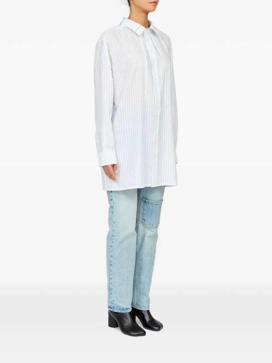 26FW MM6 메종마르지엘라 블라우스/셔츠 S52DT0066M36012 001F WHITE BLUE - MM6 MAISON MARGIELA