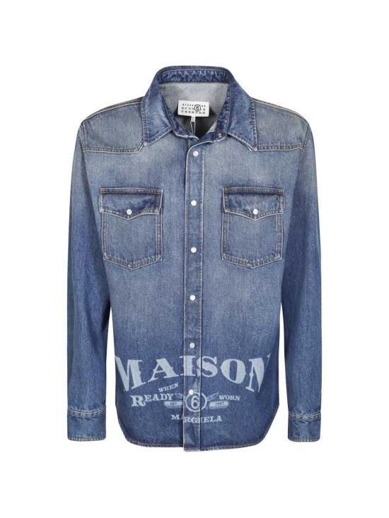 26FW MM6 메종마르지엘라 긴팔 셔츠 SH0DT0053M30058 965 BLUE
