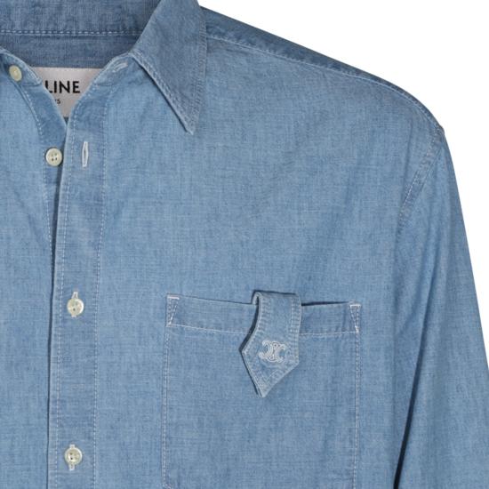26FW 셀린느 코튼 데님 셔츠 RC0N42N68 GGG2 LIGHT BLUE - CELINE